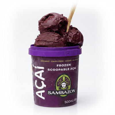 סורבה אסאי אורגני בתוספת בננה | מוכן לאכילה